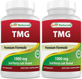 Best Naturals TMG Triméthylglycine 1000 mg 120 capsules vue de face