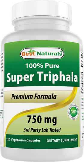 Best Naturals Triphala 750 mg 120 Vcaps bouteille vue de face