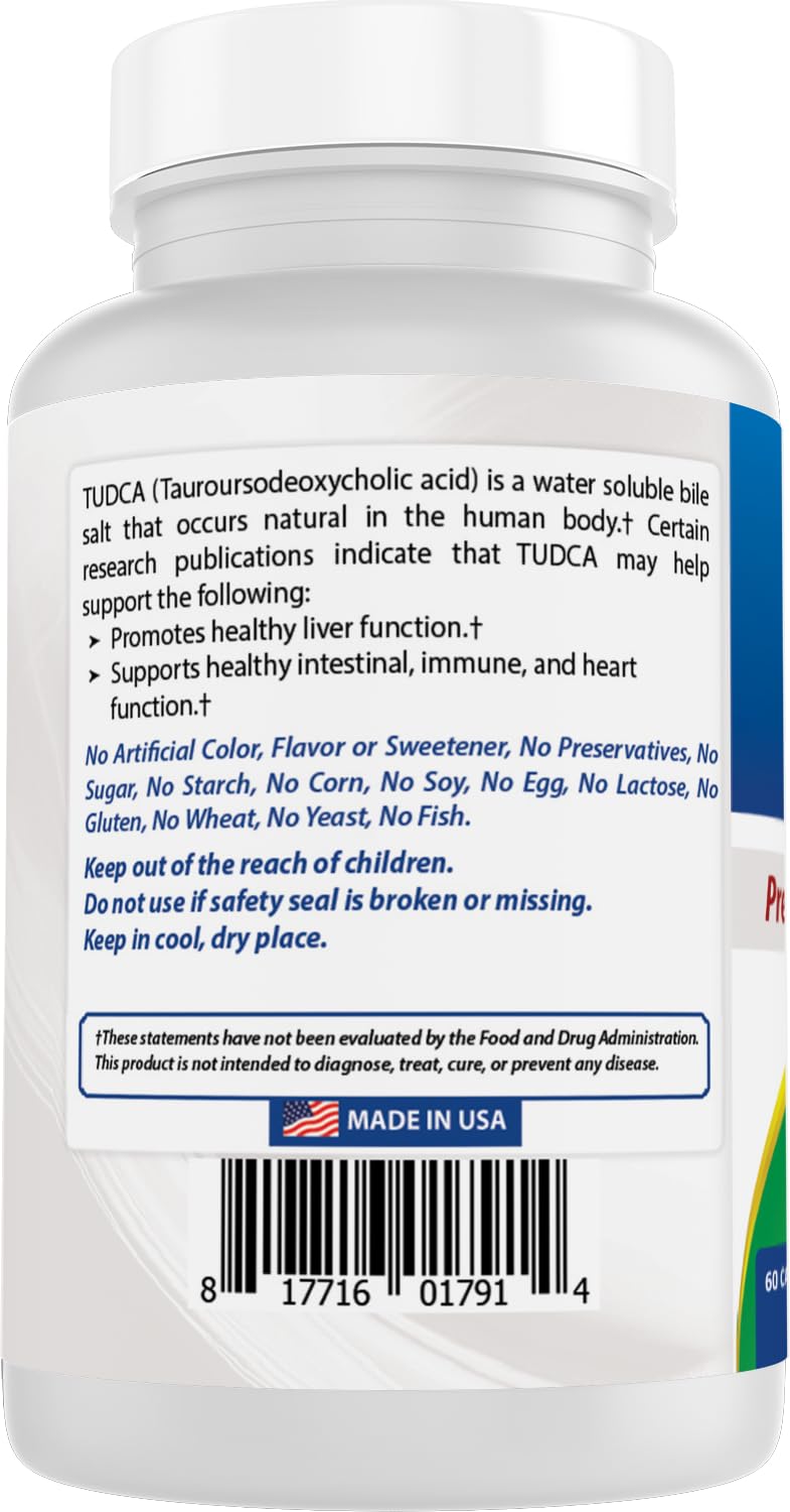 Best Naturals TUDCA 250mg 60 capsules sur fond blanc