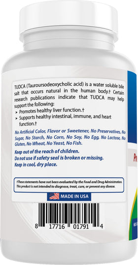 Best Naturals TUDCA 250mg avec des ingrédients naturels autour