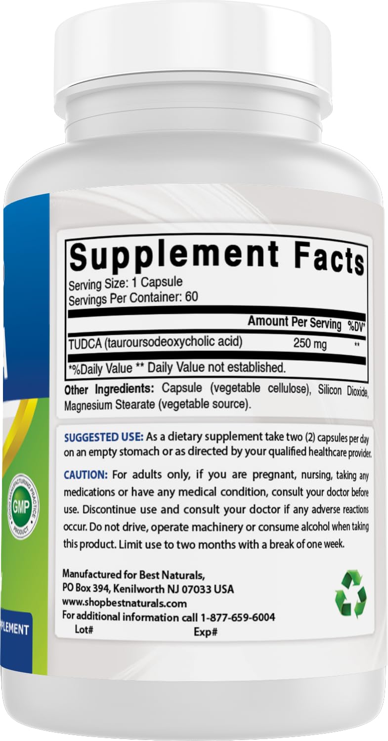 Best Naturals TUDCA 250mg capsules végétariennes en main