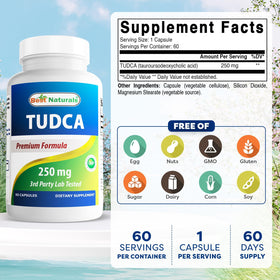 Best Naturals TUDCA 250mg flacon vue de côté