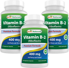 Best Naturals Vitamine B2 400mg capsules végétales vue de face
