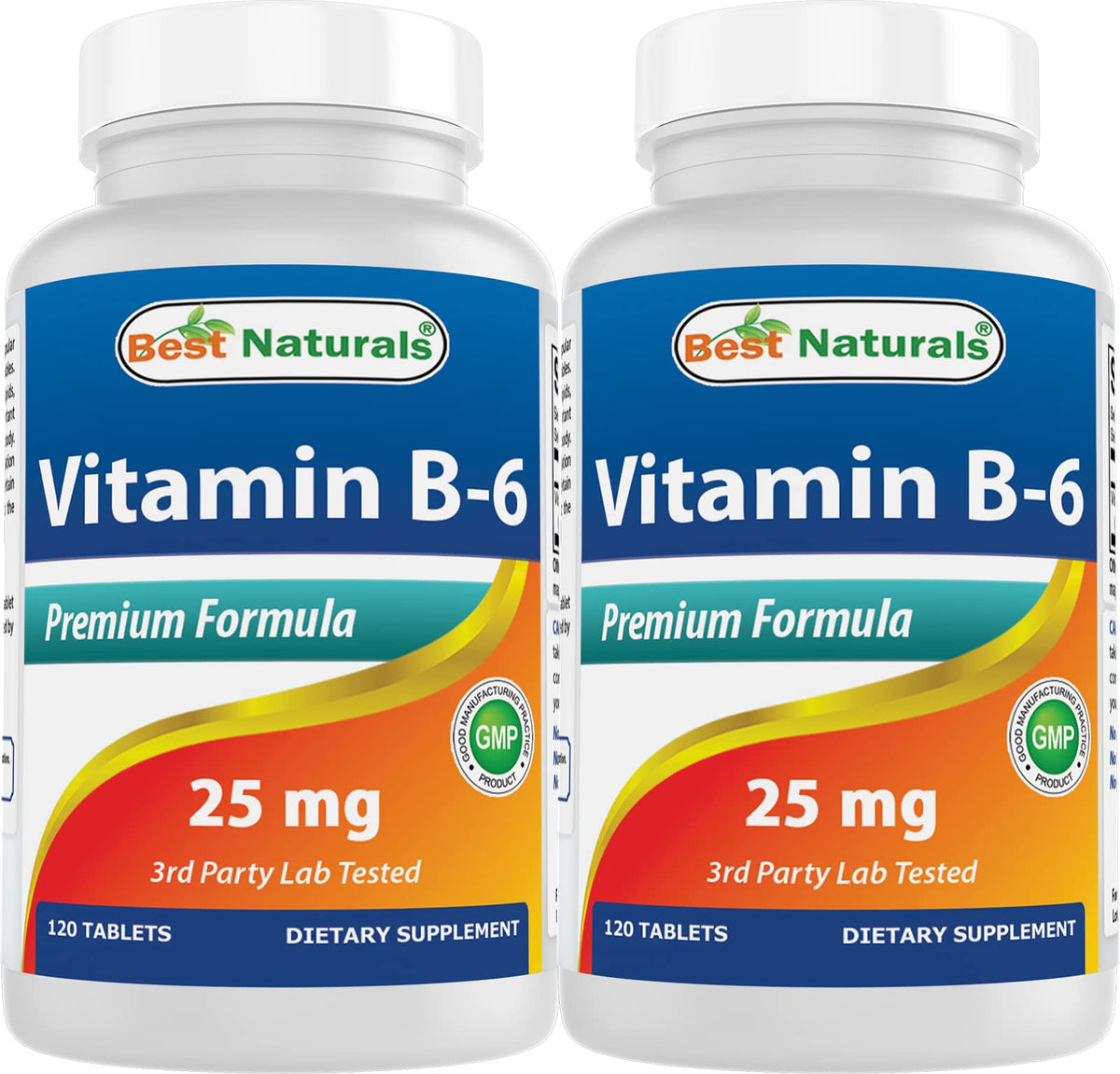Best Naturals Vitamine B6 25mg 120 comprimés en bouteille