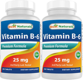 Best Naturals Vitamine B6 25mg 250 comprimés vue de face