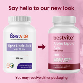 BESTVITE Acide Alpha Lipoïque 600mg, vue arrière du flacon