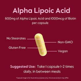 BESTVITE Acide Alpha Lipoïque 600mg, vue de côté du flacon