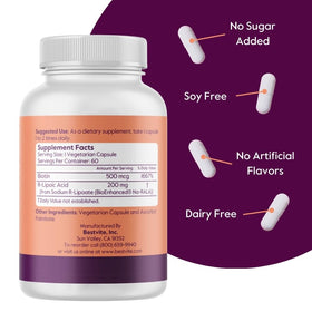 BESTVITE Acide R-Lipoïque 200mg gélules végétales packaging