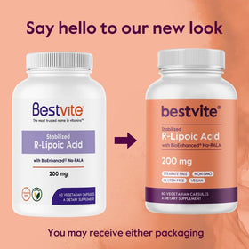 BESTVITE Acide R-Lipoïque 200mg gélules végétales vue de côté