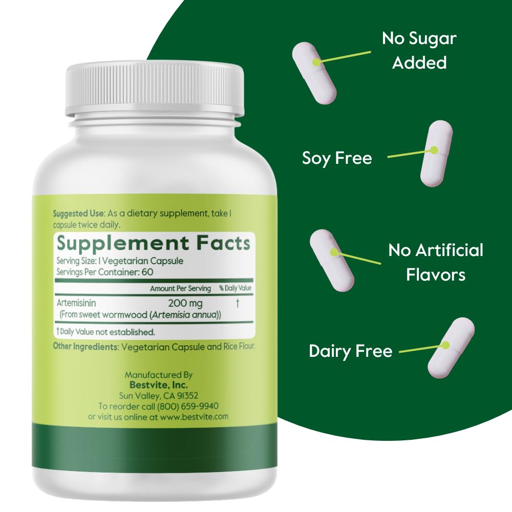 BESTVITE Artemisinin 200mg étiquette des ingrédients