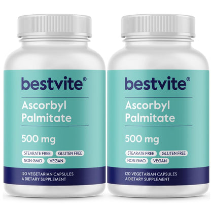 BESTVITE Ascorbyl Palmitate 500mg 240 Veg Caps, vue avant