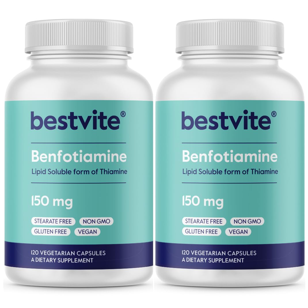 BESTVITE Benfotiamine 150mg 240 Veg Caps packaging front view