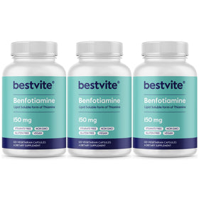 BESTVITE Benfotiamine 150mg 360 capsules végétales, emballage avant