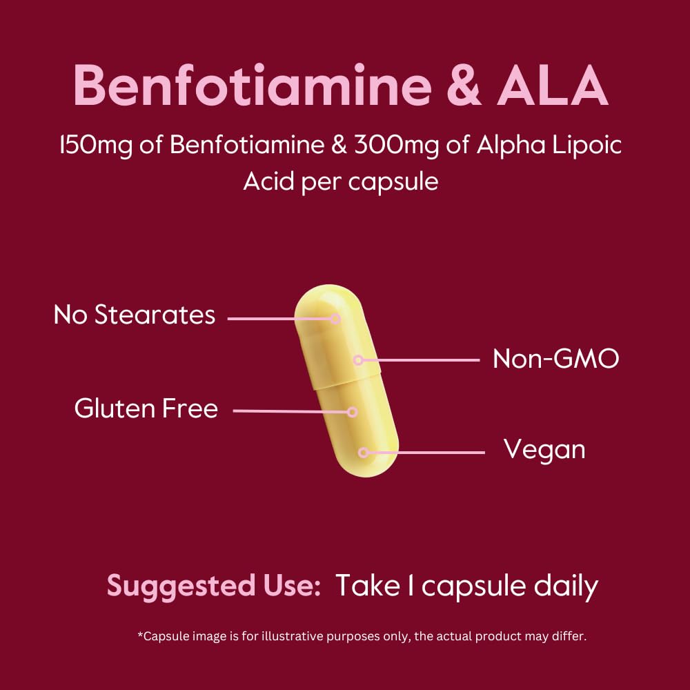 BESTVITE Benfotiamine 150mg Acide Alpha Lipoïque 300mg avec nutritionnel