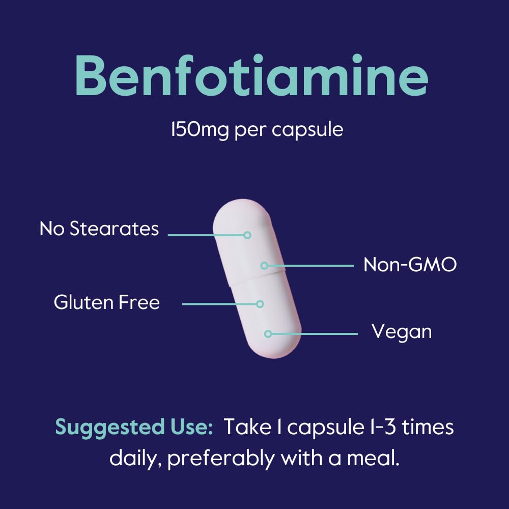BESTVITE Benfotiamine 150mg capsules végétales sur une table