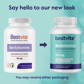 BESTVITE Benfotiamine 150mg capsules with fresh legumes
