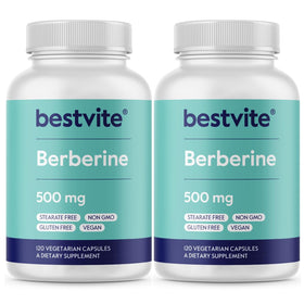 BESTVITE Berberine 500mg 240 Veg Caps bouteille vue de face