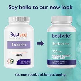 BESTVITE Berberine 500mg, présentation des capsules sur une surface blanche