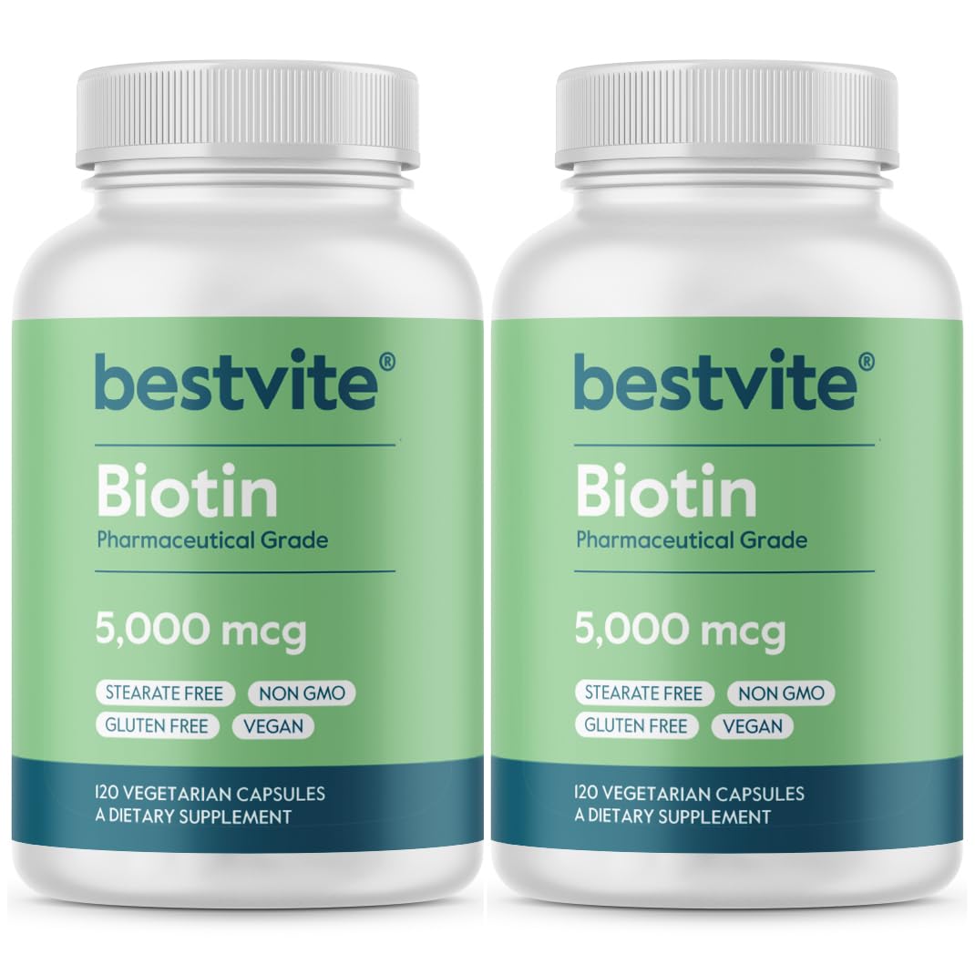 BESTVITE Biotine 5000 mcg 240 capsules végétariennes, vue de face