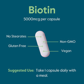 BESTVITE Biotine 5000 mcg en situation, sur une table