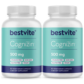 BESTVITE Cognizin Citicoline 500mg 120 Veg Caps vue de face