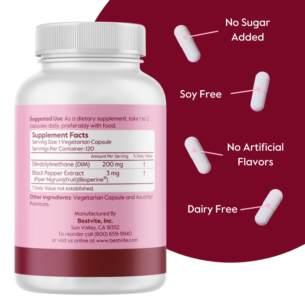 BESTVITE DIM 200mg Bioperine 120 capsules packaging