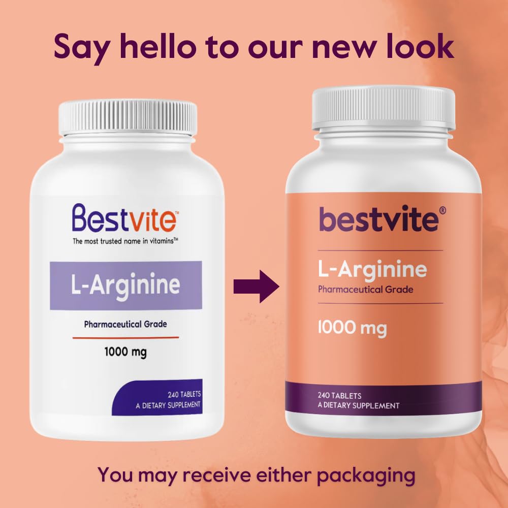BESTVITE L-Arginine 1000mg près d'une bouteille d'eau