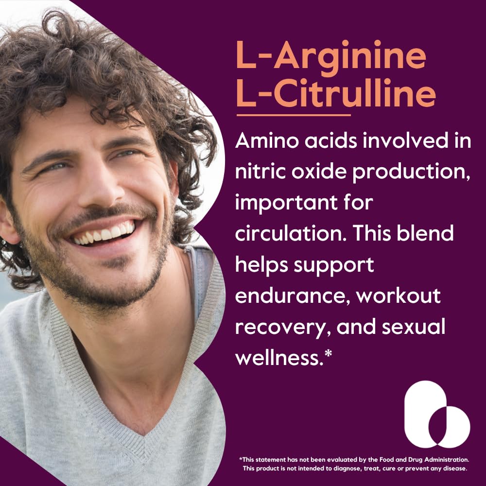 BESTVITE L-Arginine L-Citrulline 500mg 240 Capsules arrière
