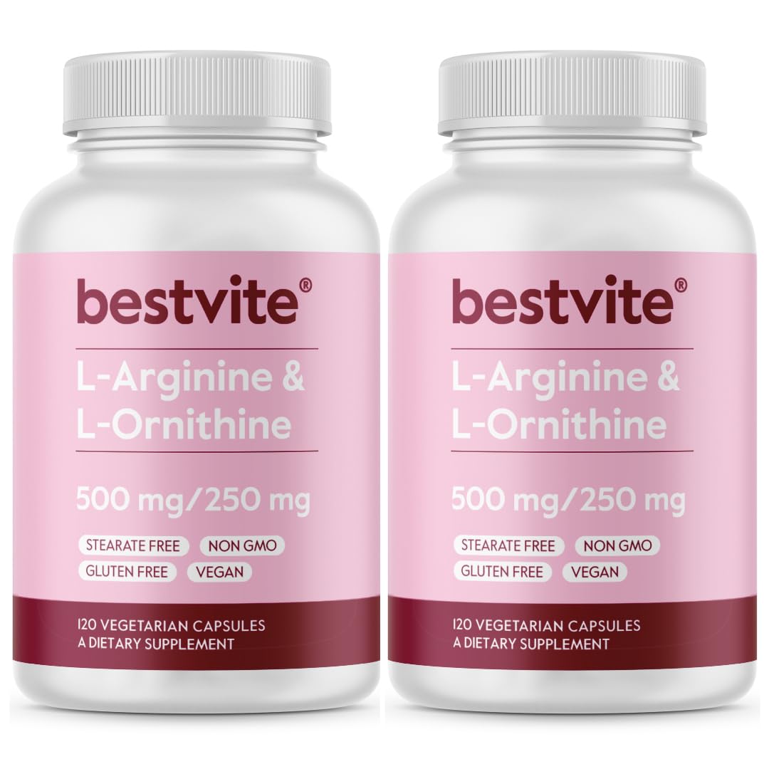 BESTVITE L-Arginine L-Ornithine 240 Capsules Végétariennes - vue avant