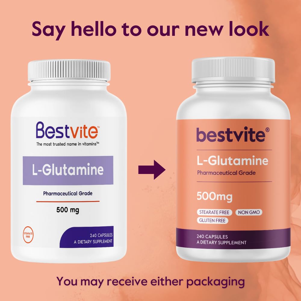BESTVITE L-Glutamine 500mg avec d'autres compléments alimentaires