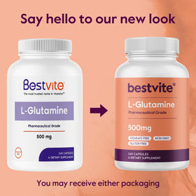 BESTVITE L-Glutamine 500mg avec d'autres compléments alimentaires