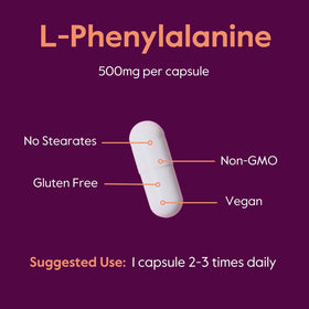 BESTVITE L-Phenylalanine 500mg - étiquette détaillée