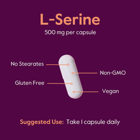 BESTVITE L-Serine 500mg capsules on a table