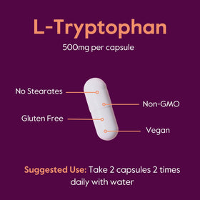 BESTVITE L-Tryptophan 500 mg, étiquette du produit