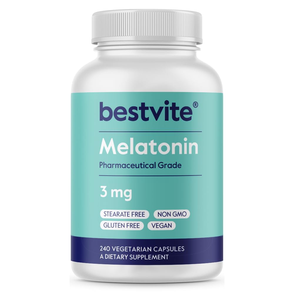 BESTVITE Melatonin 3mg 240 capsules végétales, vue de face