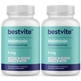 BESTVITE Melatonin 6mg 240 capsules végétariennes, vue de face