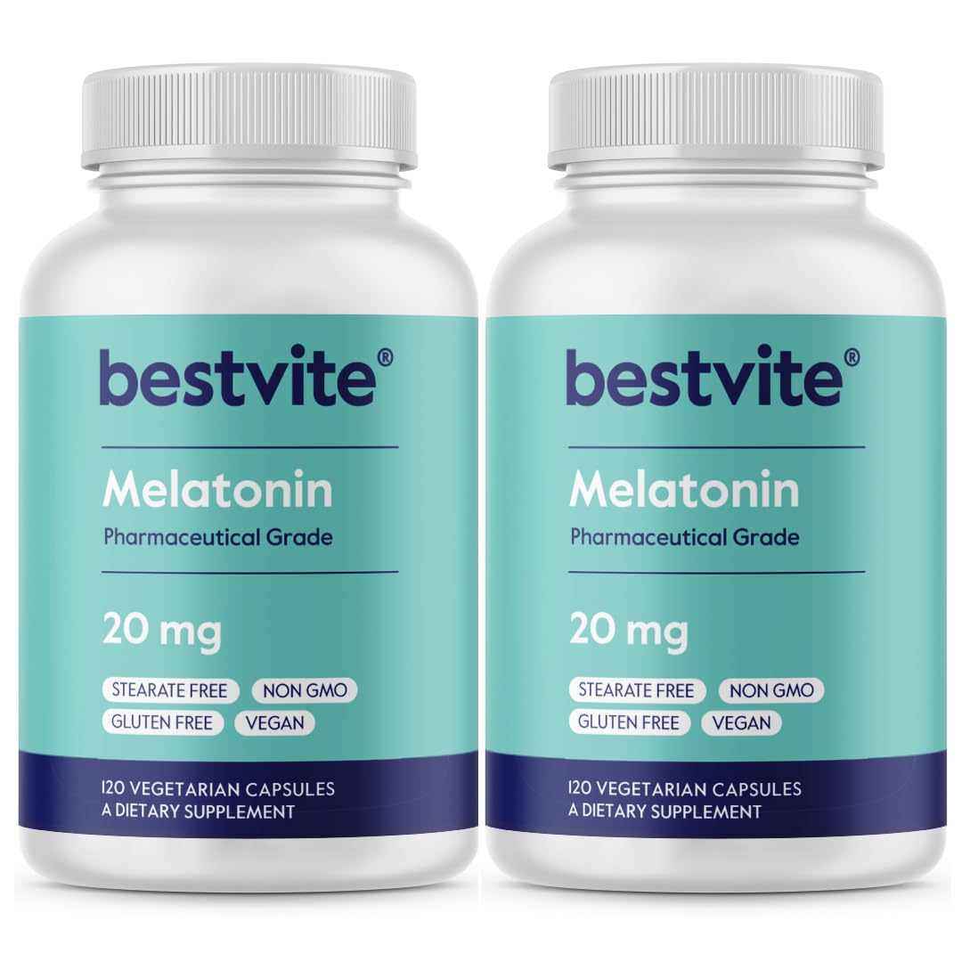 BESTVITE Mélatonine 20mg 240 Capsules Végétariennes vue de face