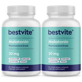 BESTVITE Mélatonine 20mg 240 Capsules Végétariennes vue de face