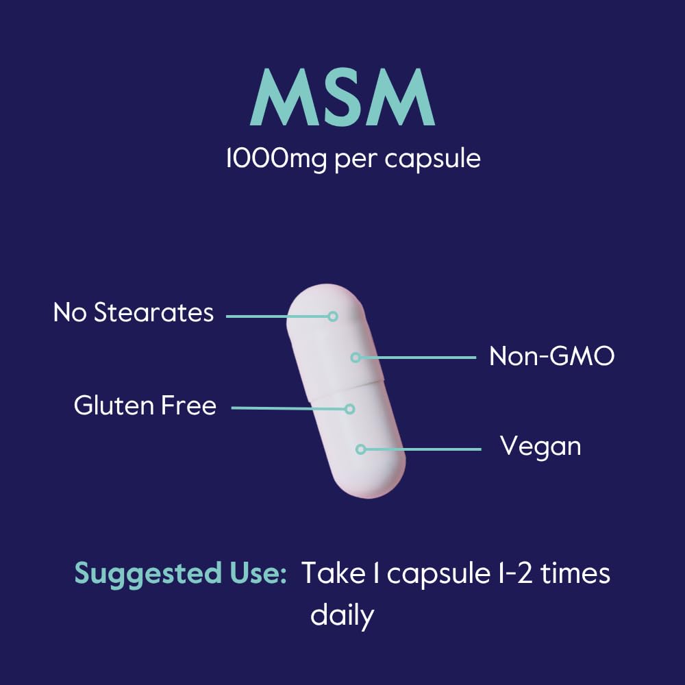 BESTVITE MSM 1000mg 240 capsules avec fond naturel
