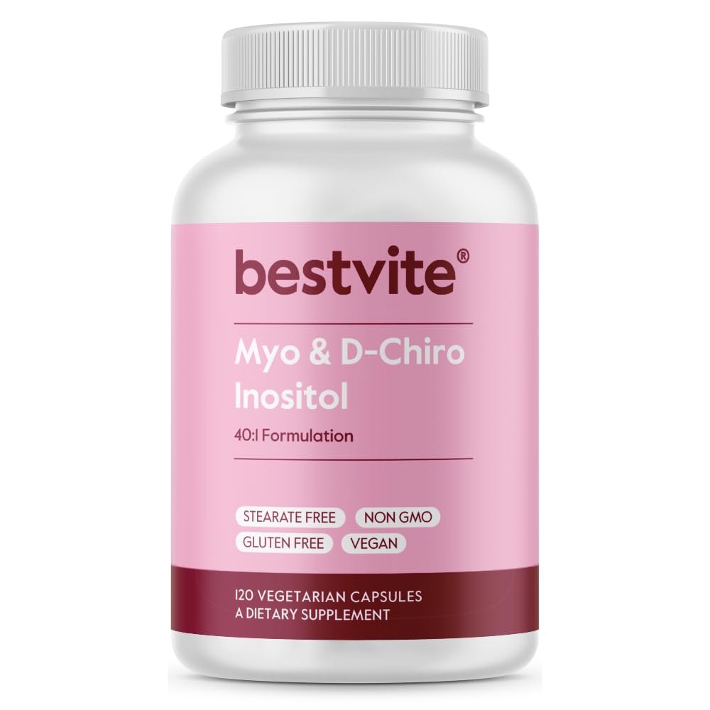 BESTVITE Myo & D-Chiro Inositol 120 capsules végétales vue de face