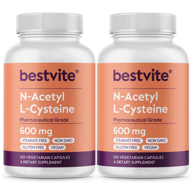 BESTVITE N-Acetyl L-Cysteine 600mg 240 capsules végétariennes vue de face