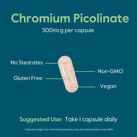 BESTVITE Picolinate de Chrome 500mcg capsules végétales, vue en gros plan