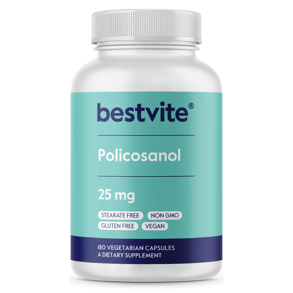 BESTVITE Policosanol 25mg 180 capsules végétales vue de face