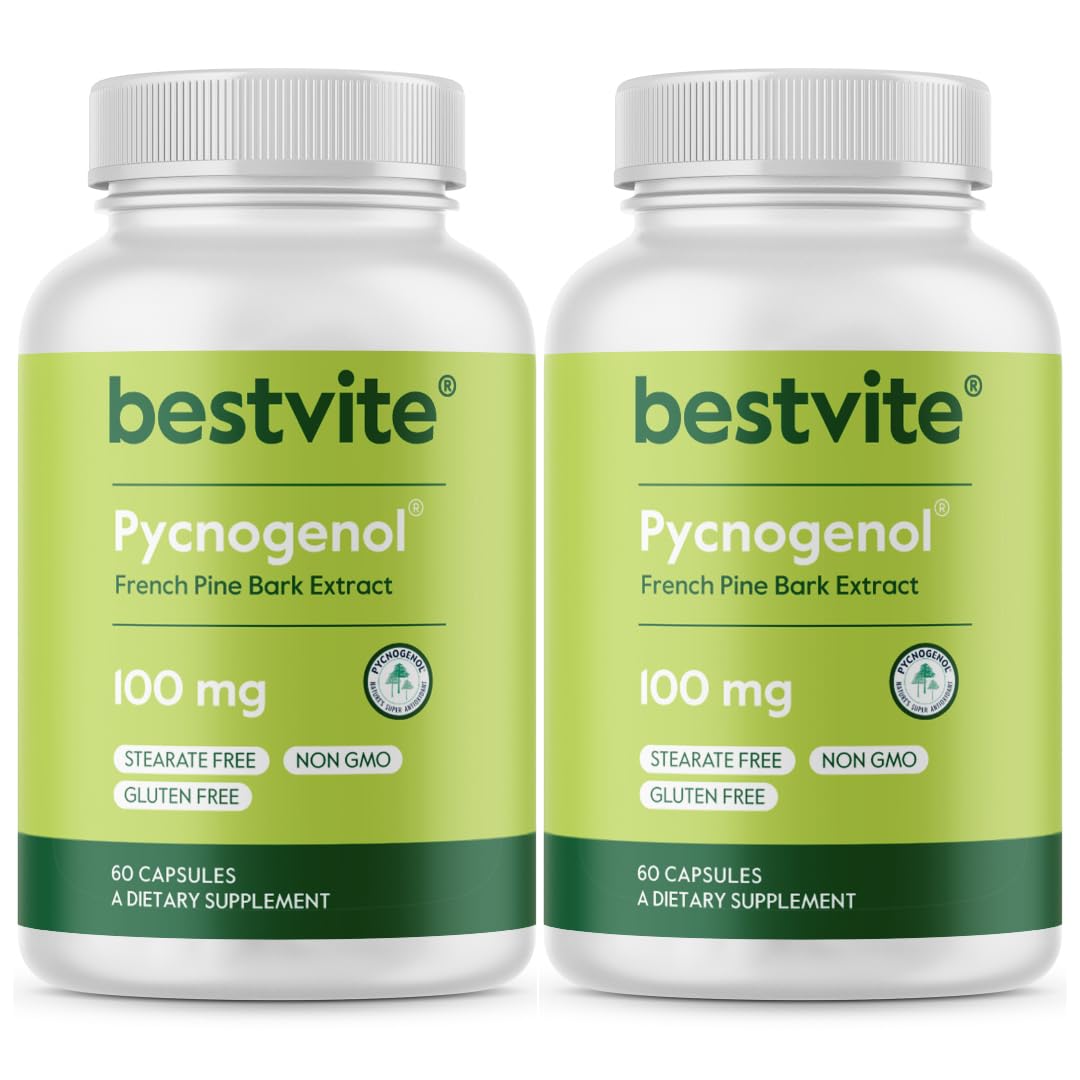 BESTVITE Pycnogenol 100mg flacon de 120 capsules vue de face