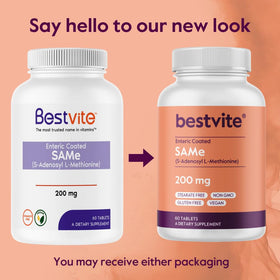 BESTVITE SAM-e 200 mg comprimés, étiquette avec ingrédients