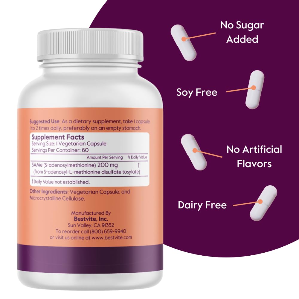 BESTVITE SAM-e 200mg Capsule Végétarienne Détails