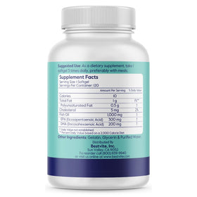 BESTVITE Super Omega-3 1000mg gélules sur un fond blanc