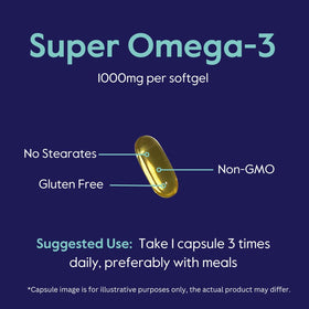 BESTVITE Super Omega-3 1000mg gélules sur une table en bois