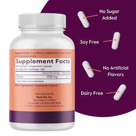 BESTVITE Taurine 1000mg capsules, présentation des capsules