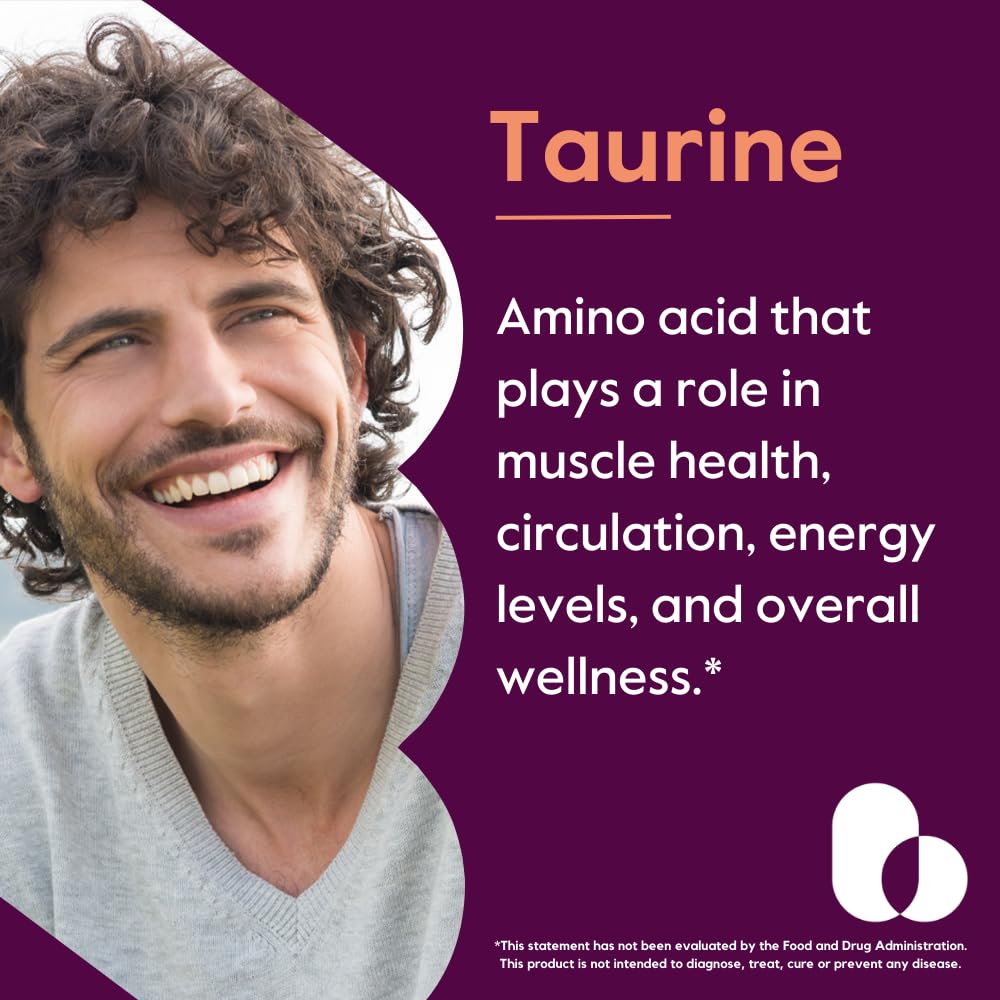 BESTVITE Taurine 1000mg capsules végétariennes, vue latérale de l'emballage
